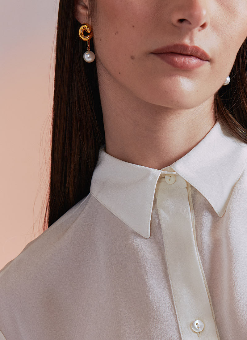 Antonelli Beethoven Silk Camp Blouse