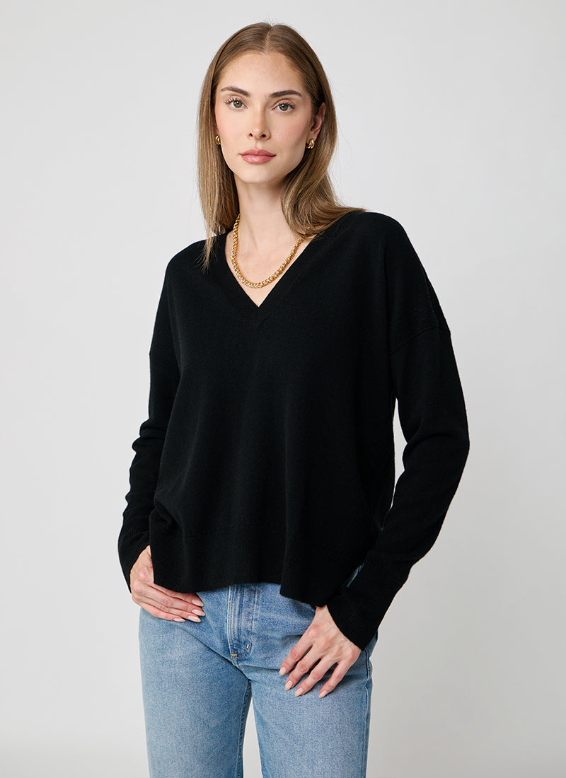 Autumn Cashmere Relaxed V Neck Sweater