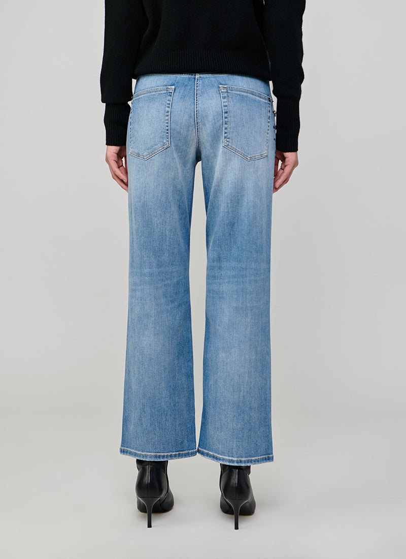 Gini Crystal Embroidered Wide Leg Jeans by Cambio at Andrews