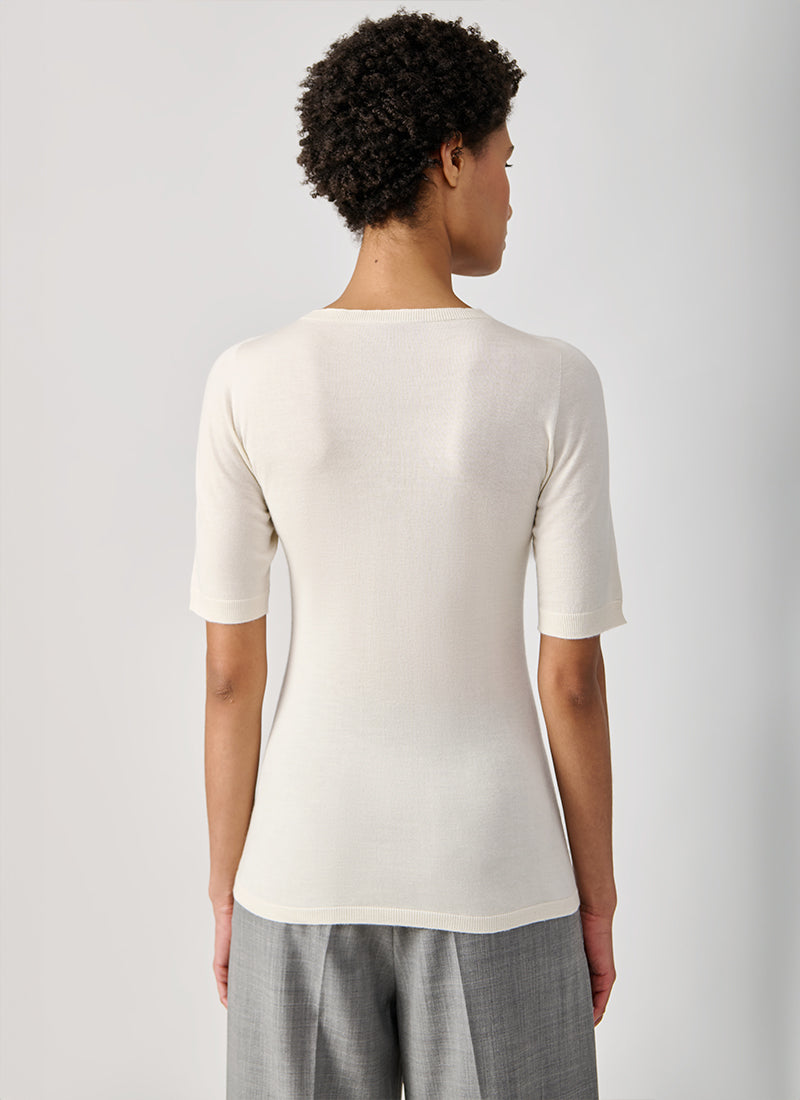Fabiana Filippi Cashmere Silk Short Sleeve Sweater