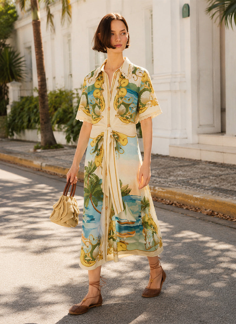 Royal Sea Midi Dress by FARM Rio
