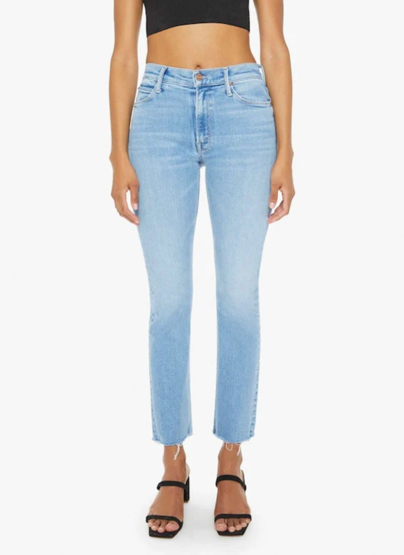 MOTHER Mid Rise Dazzler Ankle Fray Jeans