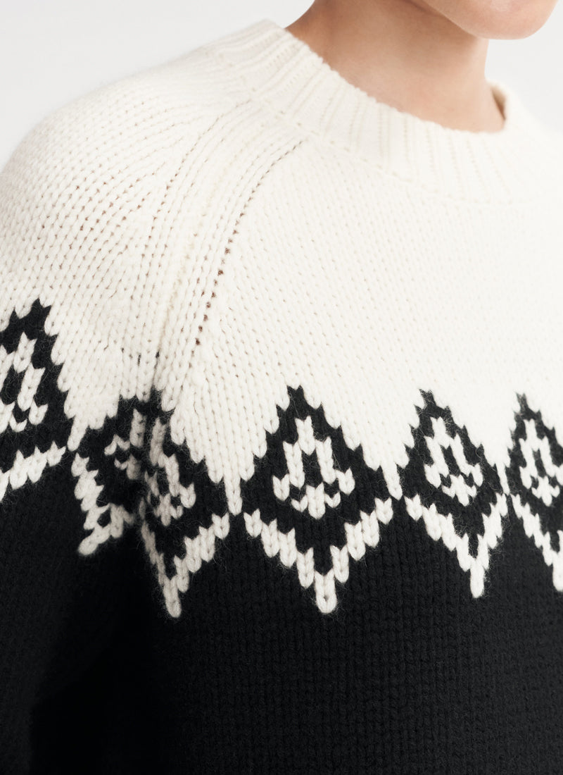 Fair Isle O-Neck Sweater Soft Goat Andrews