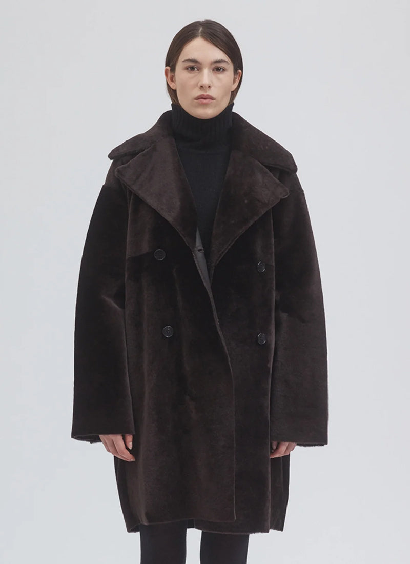 UTZON Merino Reversible Hood Shearling Coat