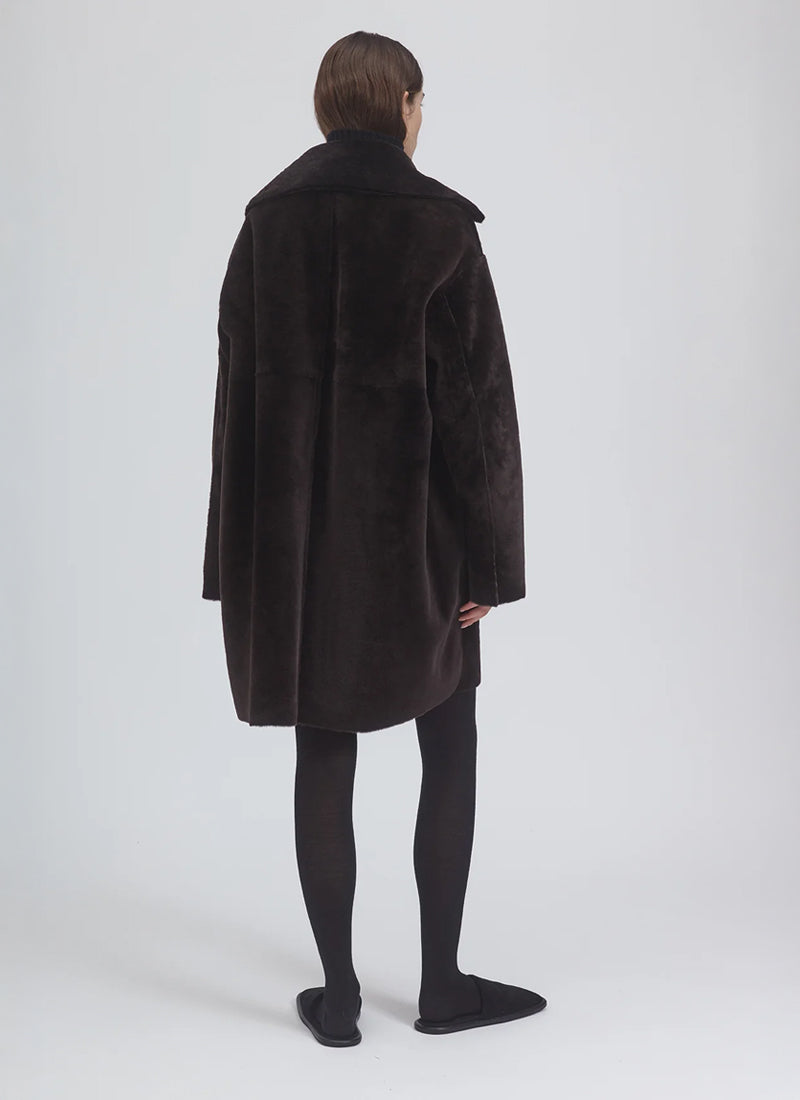 UTZON Merino Reversible Hood Shearling Coat