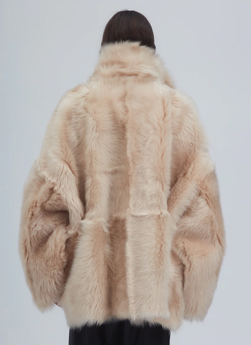 UTZON Toscana Double Breasted Flurry Shearling Jacket