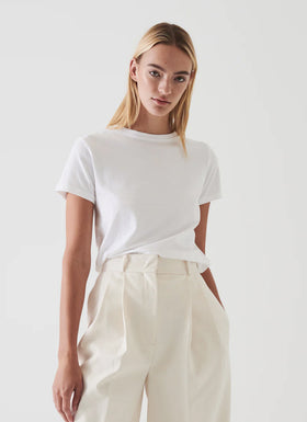 Patrick Assaraf Short Sleeve Iconic Fitted Crew Tee