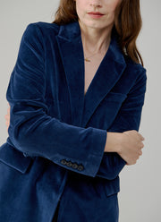 1 Button Velour Boyfriend Blazer