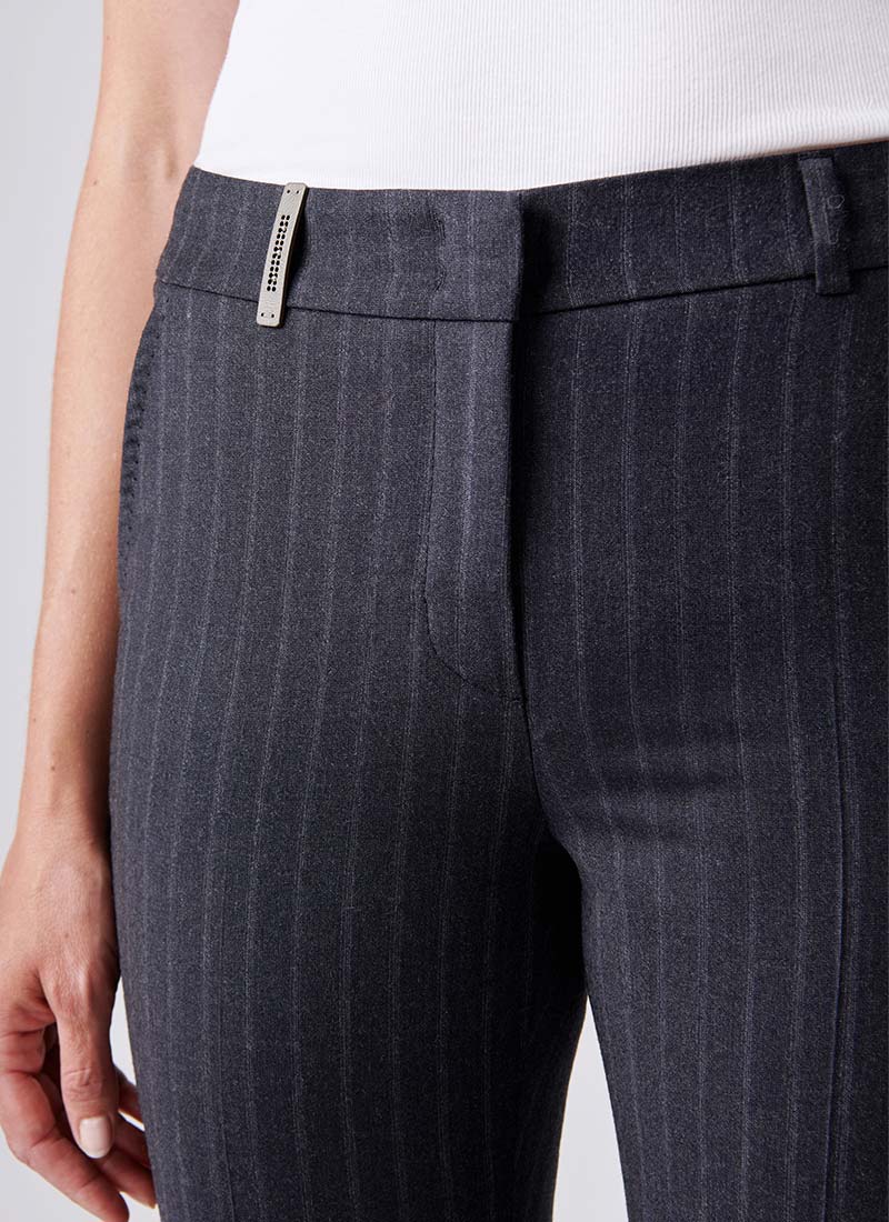 Peserico Navy Pinstripe Slim-Leg Pant