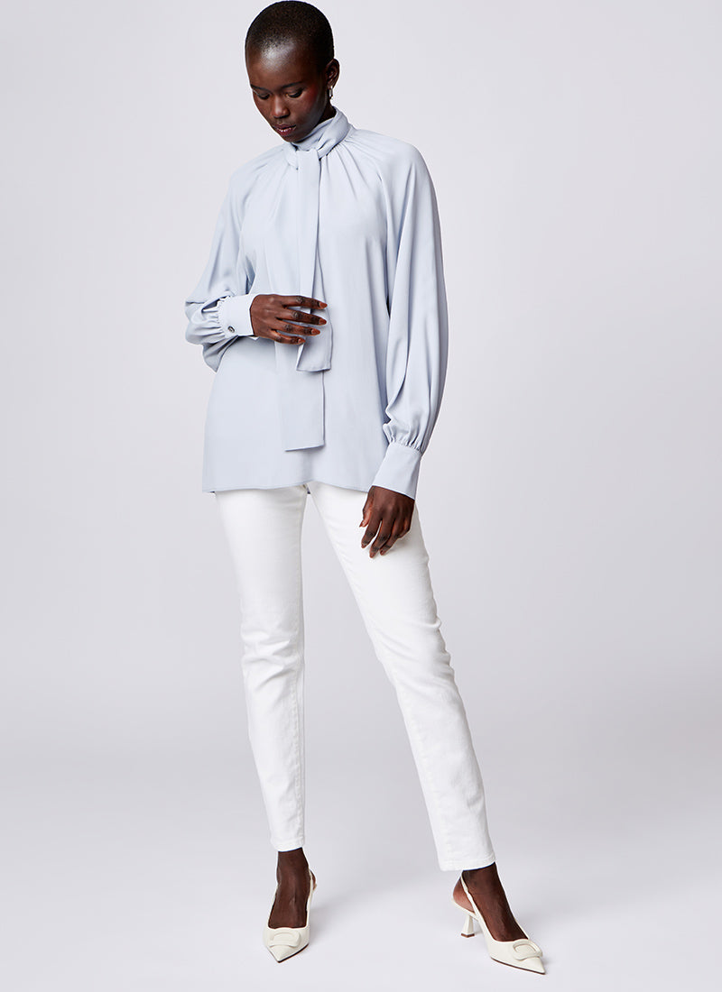 Eleventy Silk Neck Tie Shirt