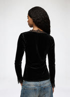 Viscose Silk Velvet Long Sleeve Blouse