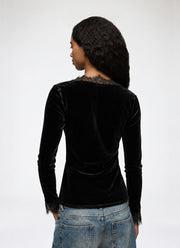 Viscose Silk Velvet Long Sleeve Blouse