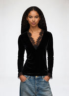 Viscose Silk Velvet Long Sleeve Blouse
