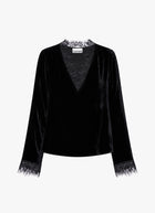 Viscose Silk Velvet Long Sleeve Blouse