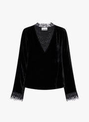Viscose Silk Velvet Long Sleeve Blouse