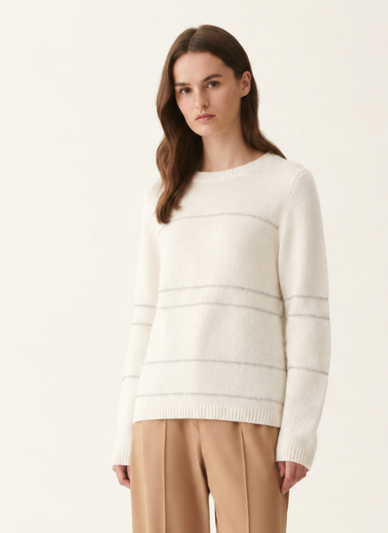 Stripe Knit Long Sleeve Knit Top