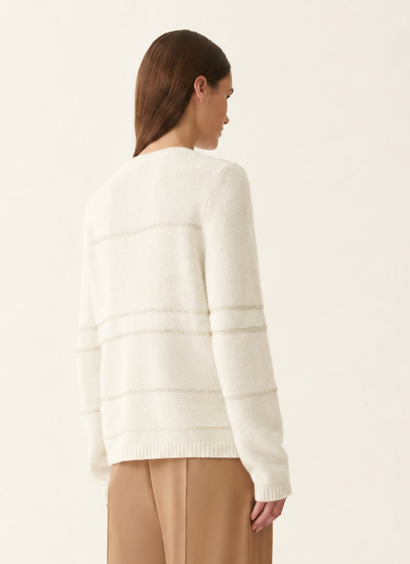 Stripe Knit Long Sleeve Knit Top