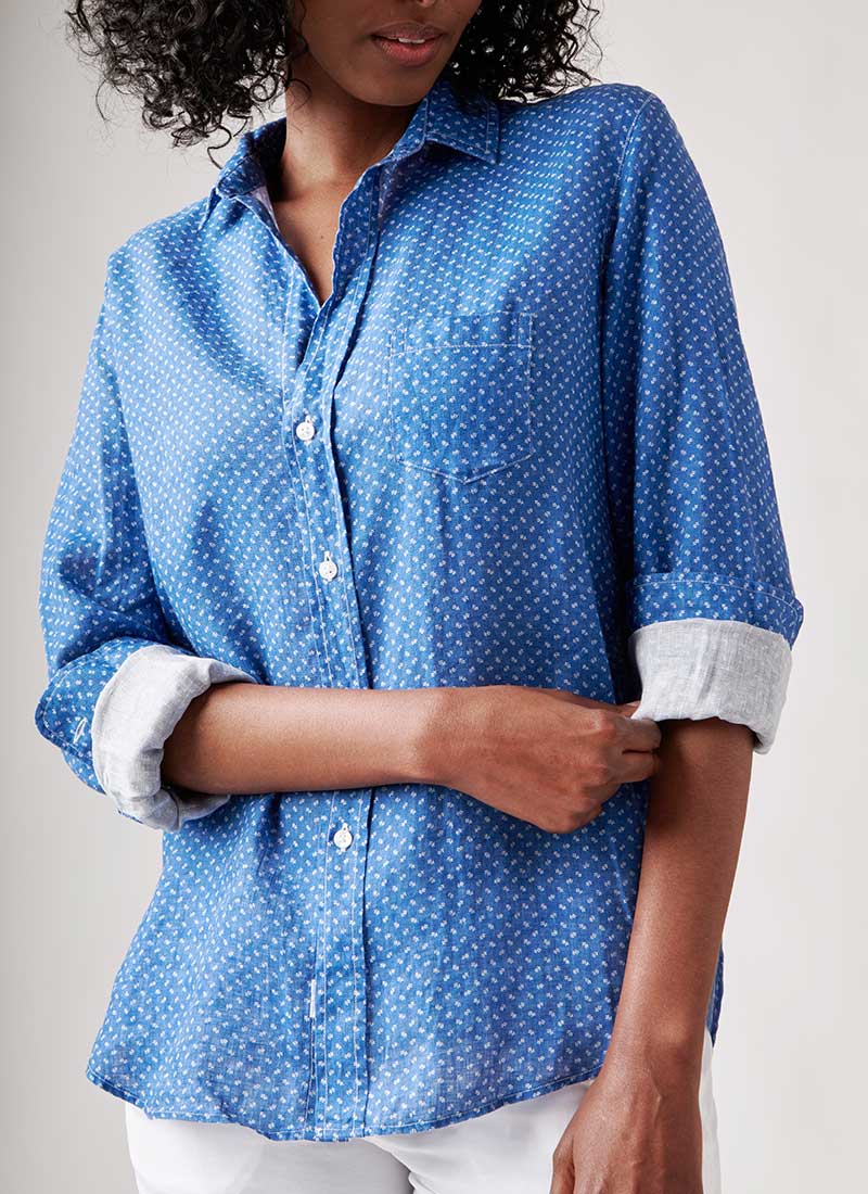 Frank & Eileen Eileen Blue Floral Shirt
