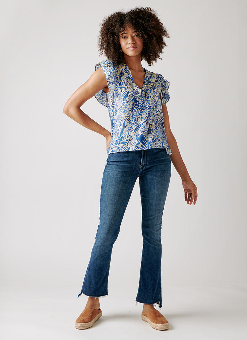 Momoni V-Neck Silk Top