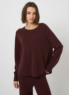 Cashmere Round Button Slit Knit Pullover