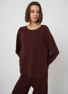 Cashmere Round Button Slit Knit Pullover