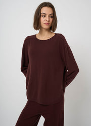 Cashmere Round Button Slit Knit Pullover