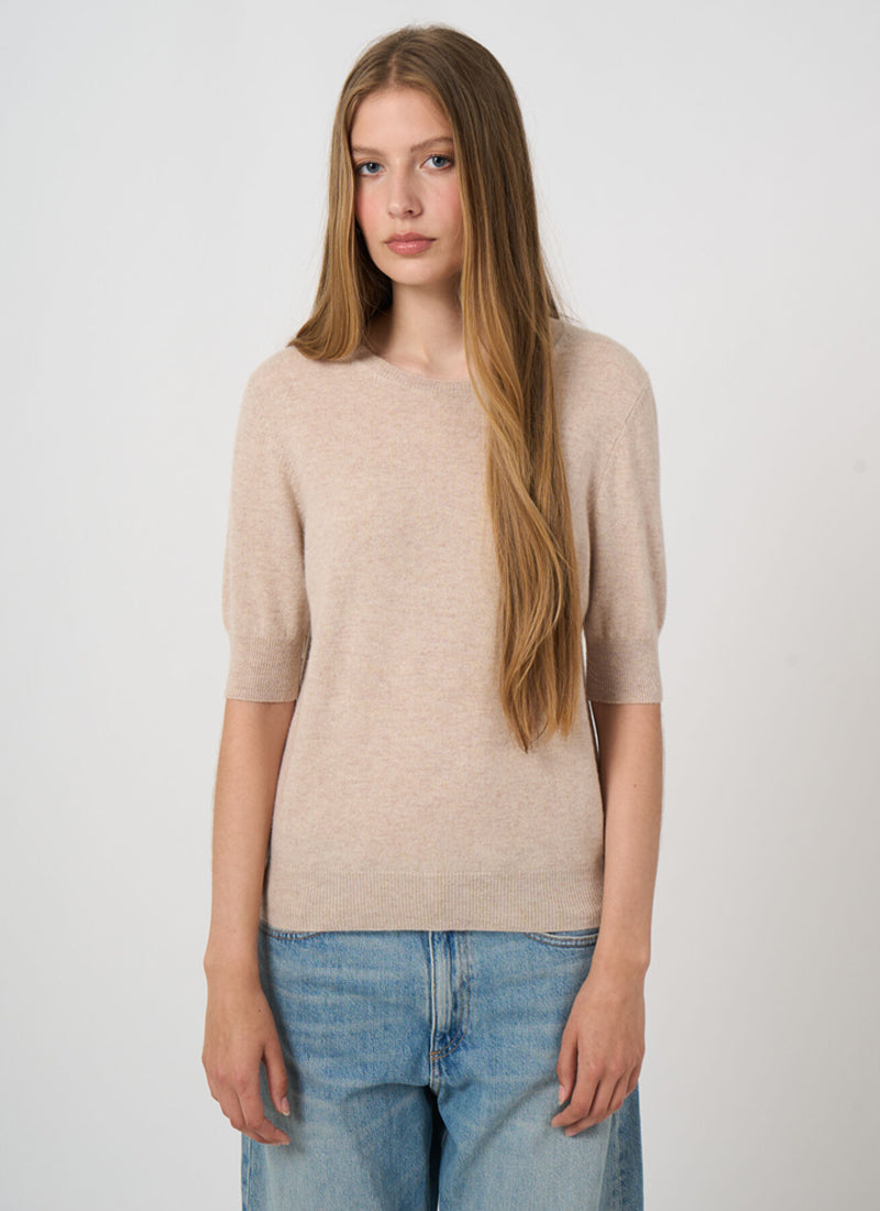 Short Sleeve Organic Cashmere Knit