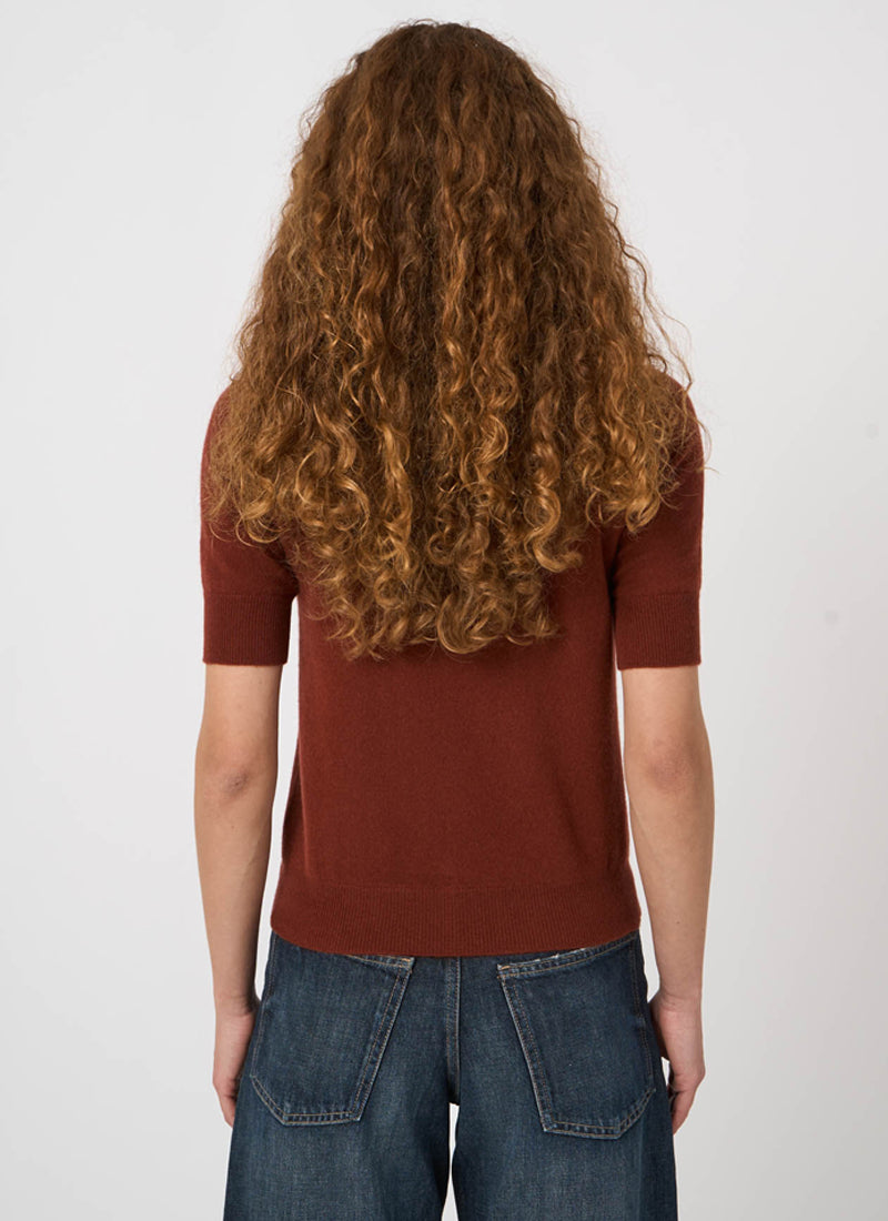 Short Sleeve Organic Cashmere Knit
