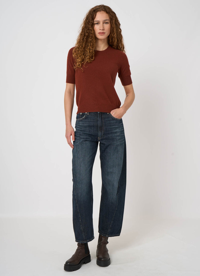 Short Sleeve Organic Cashmere Knit