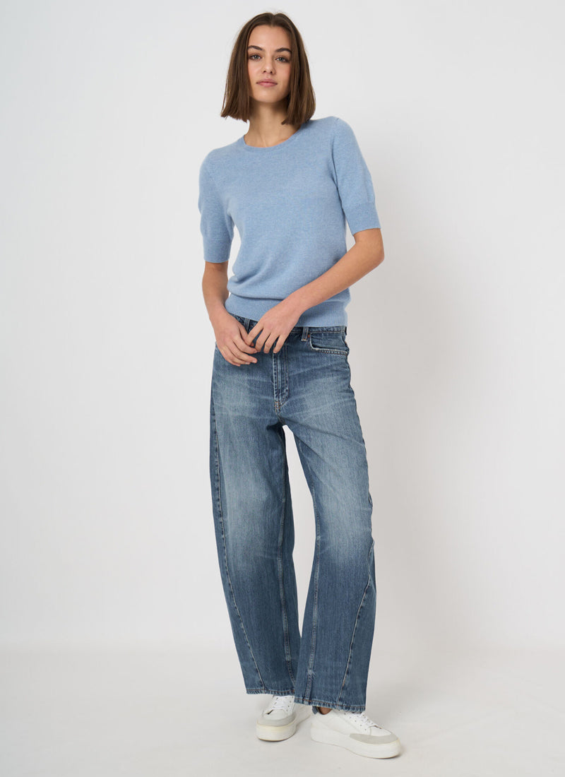 Short Sleeve Organic Cashmere Knit