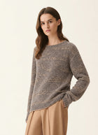 Crew Neck Distressed Sweater