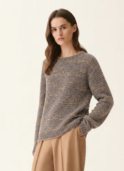 Crew Neck Distressed Sweater