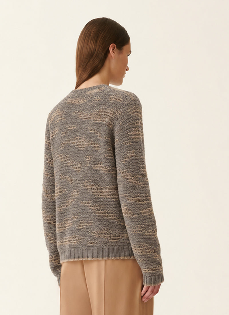 Crew Neck Distressed Sweater