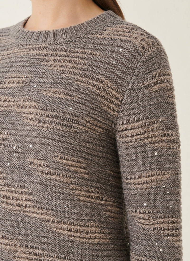 Crew Neck Distressed Sweater