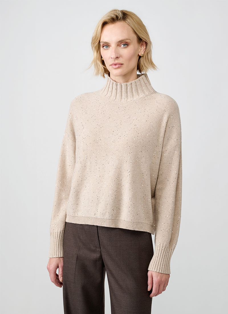 Borgogna Speckle Turtleneck