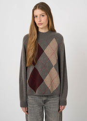 Wool Cashmere Argyle Pullover