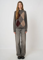 Wool Cashmere Argyle Pullover