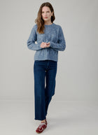 Marled Cable Crew Neck Sweater