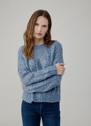 Marled Cable Crew Neck Sweater