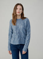 Marled Cable Crew Neck Sweater