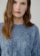 Marled Cable Crew Neck Sweater
