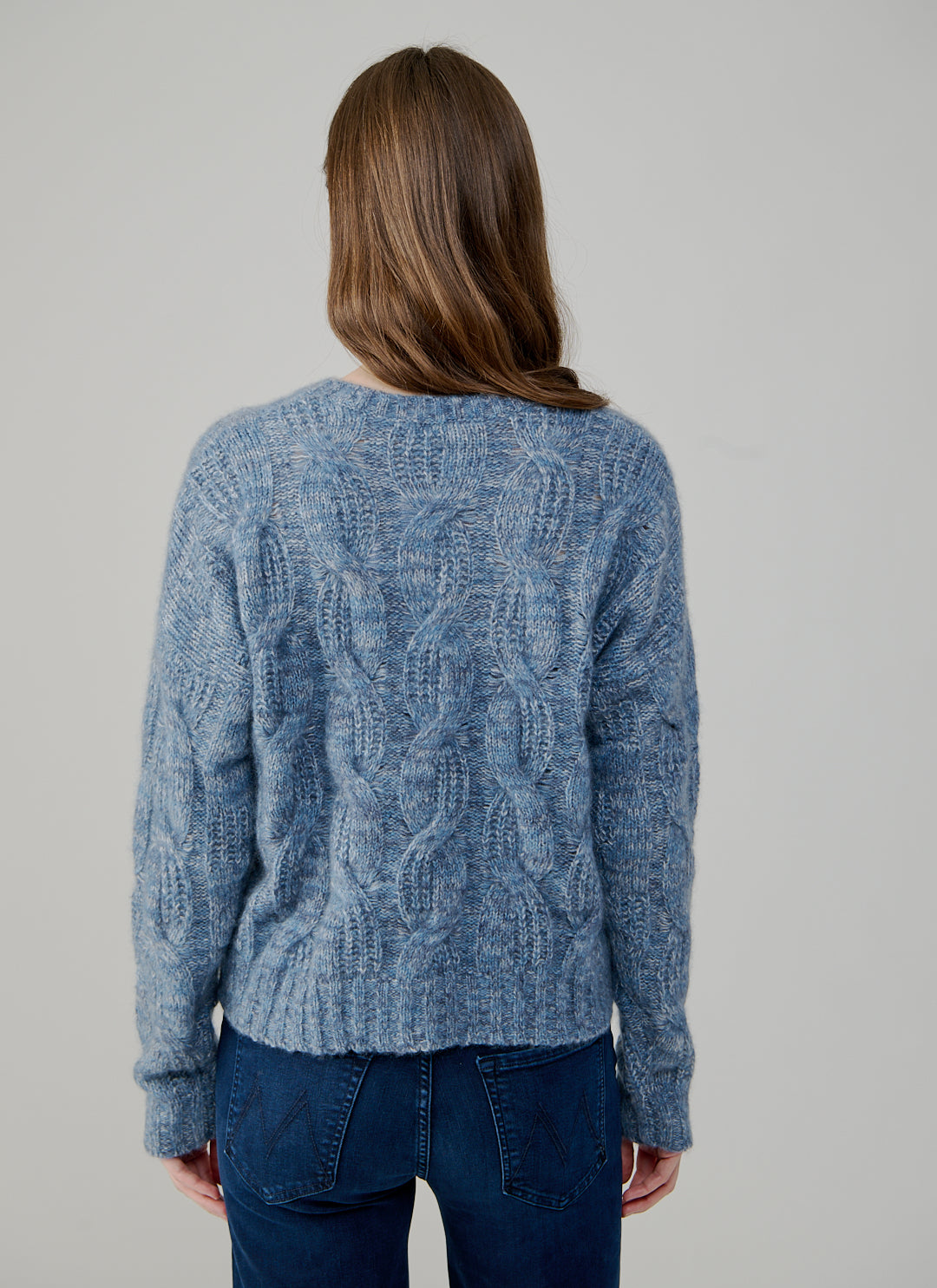 Marled Cable Crew Neck Sweater