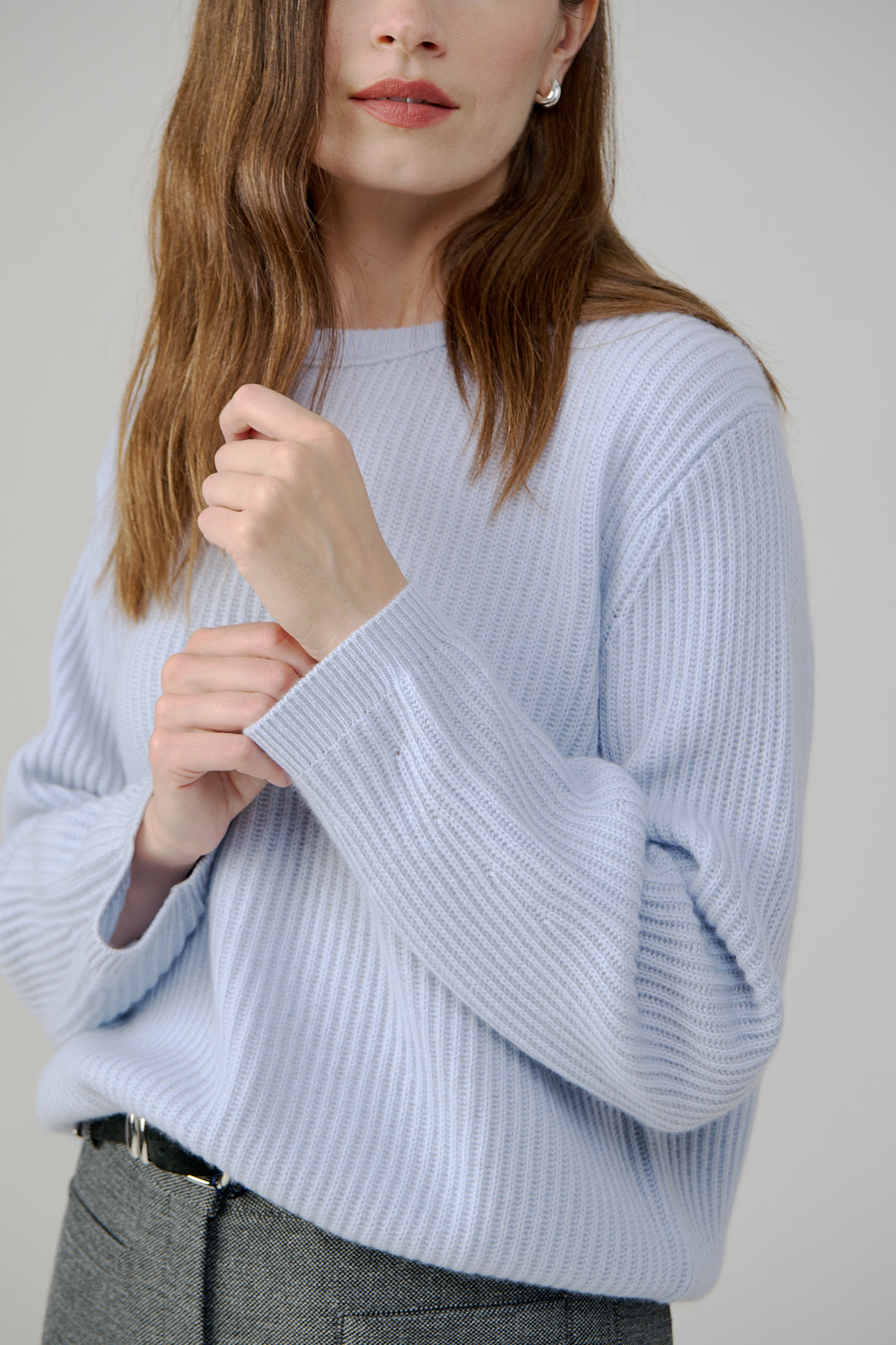 Cashmere Ribbed Crew Neck Pullover by FTC Cashmere at Andrews 