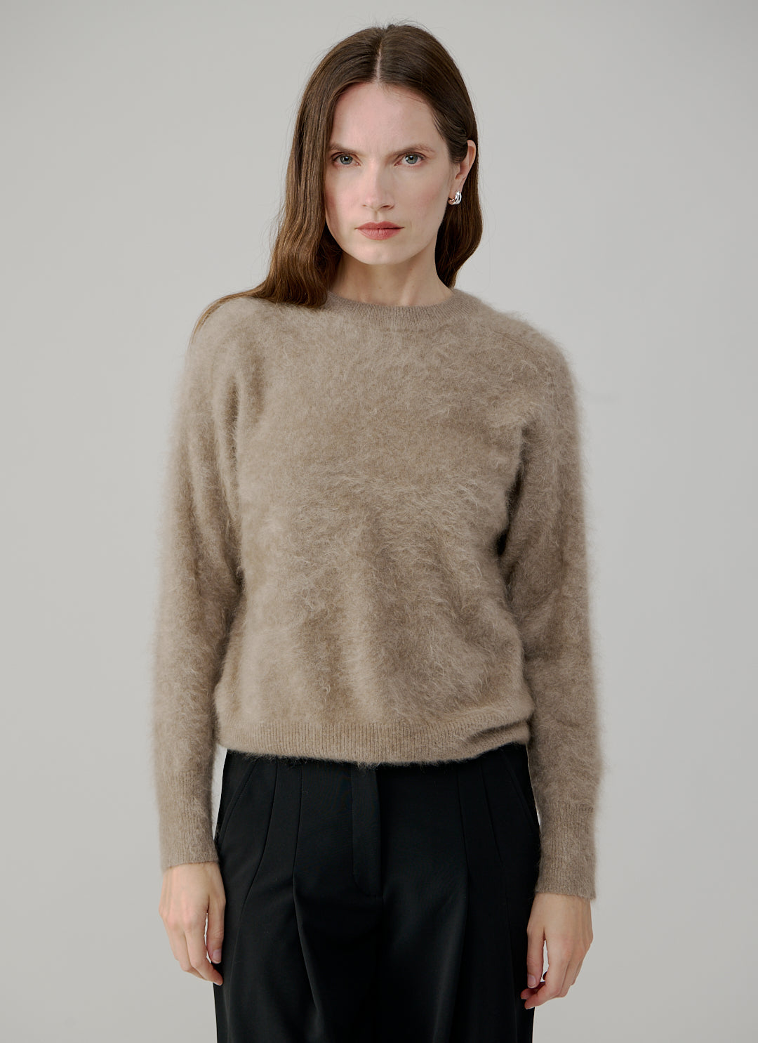 Relaxed Fit Saddle Crew Back Yoke Pullover