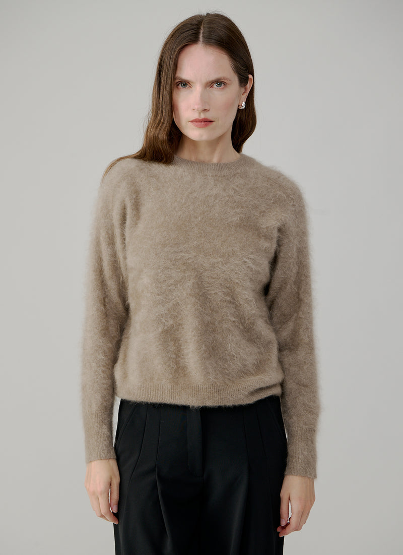 Relaxed Fit Saddle Crew Back Yoke Pullover