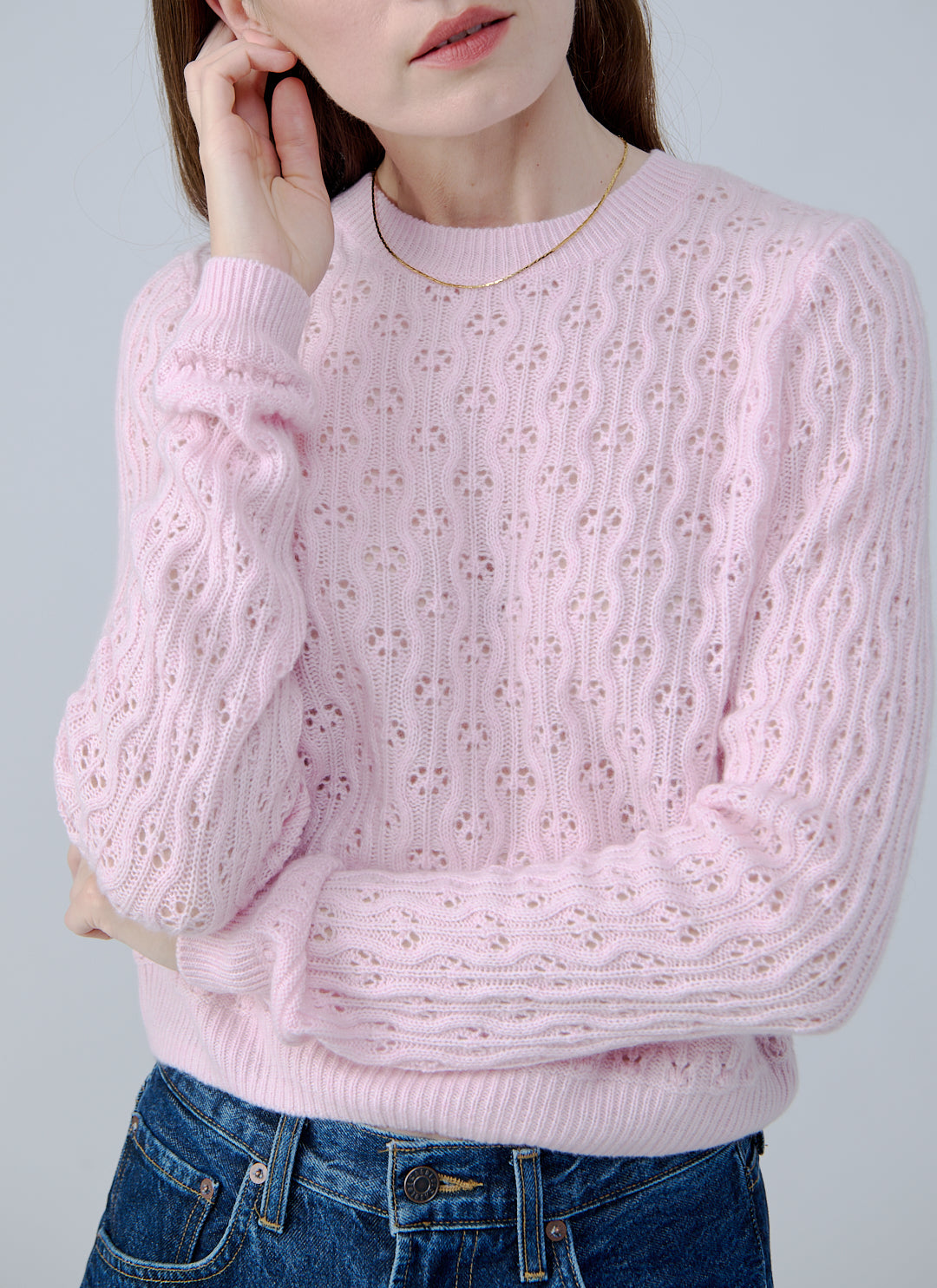  Fancy Stitch Cashmere Crew Neck Pullover by Autumn Cashmere at Andrews 