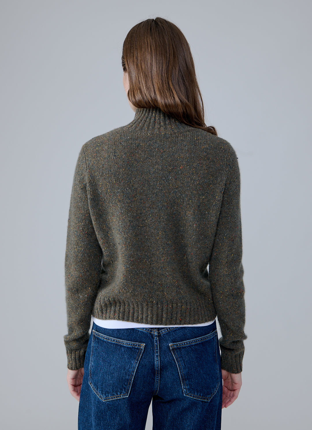  Solid Cropped Chunky Mock Neck Sweater by Autumn Cashmere at Andrews 