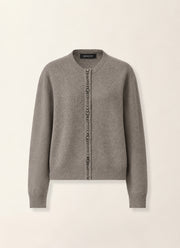 Jewel Detail Crew Cardigan