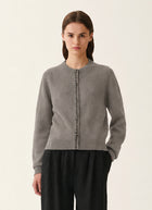 Jewel Detail Crew Cardigan