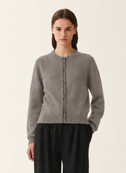 Jewel Detail Crew Cardigan
